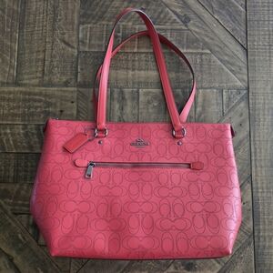 Coach Perforated Red Gallery Tote Bag